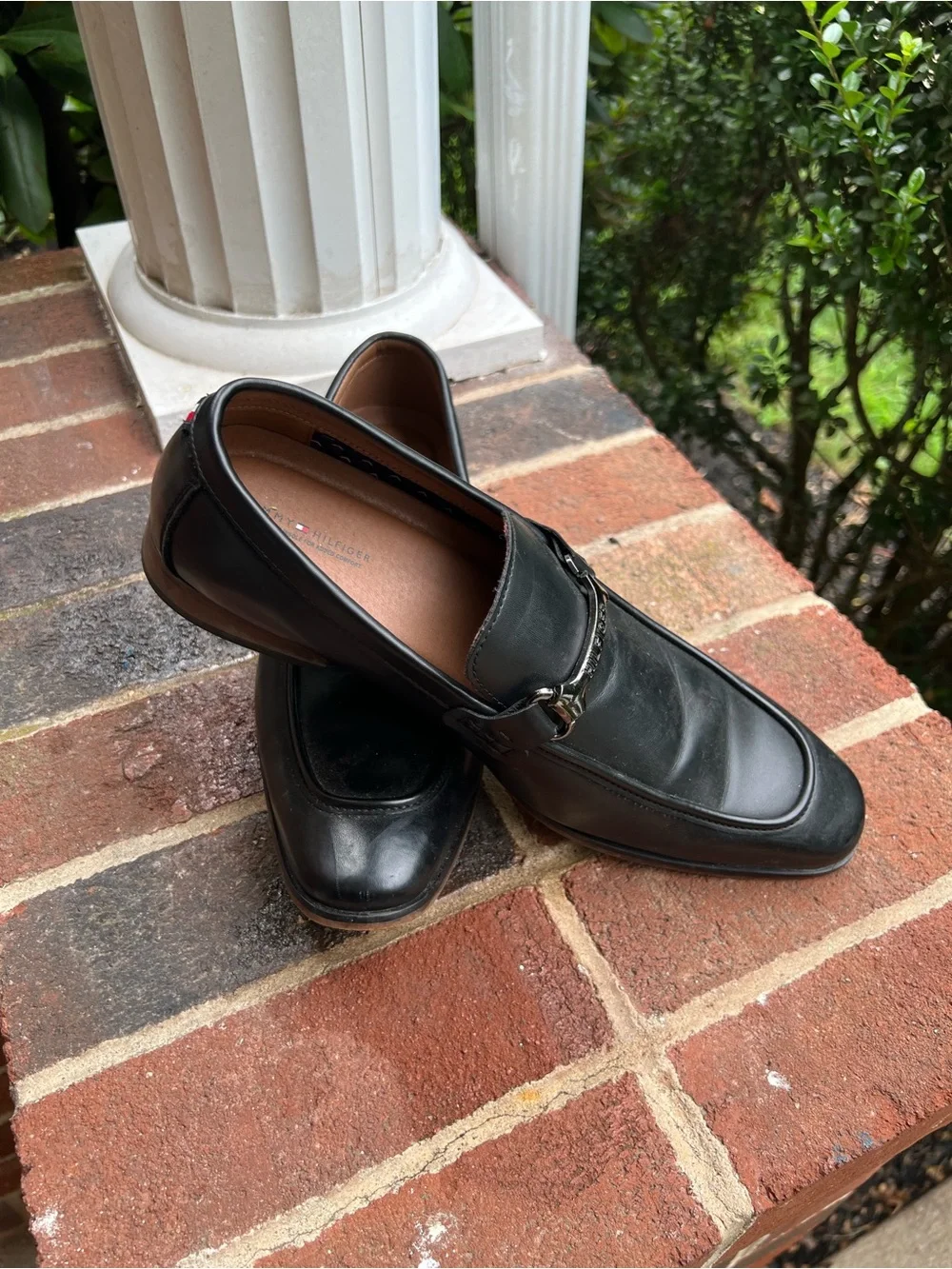 Tommy Hilfiger Black Leather Bit Loafers